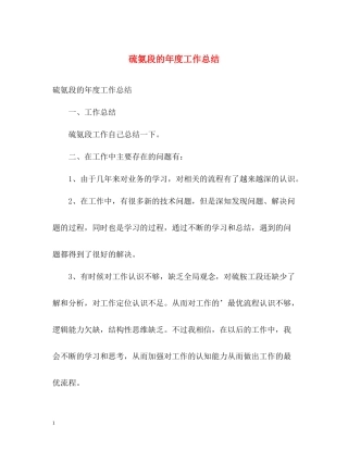 硫氨段的年度工作总结