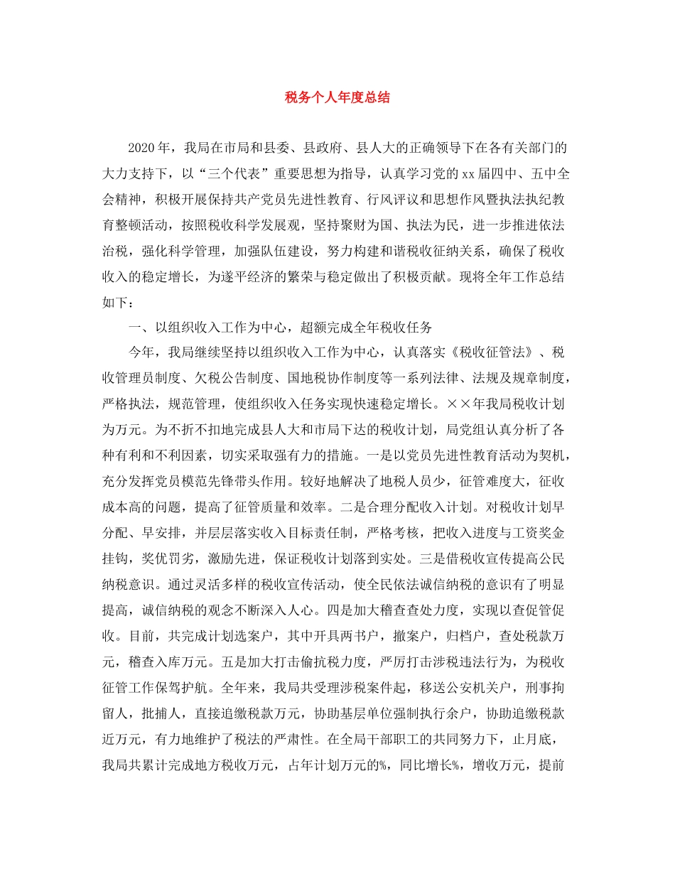 税务个人年度总结_第1页
