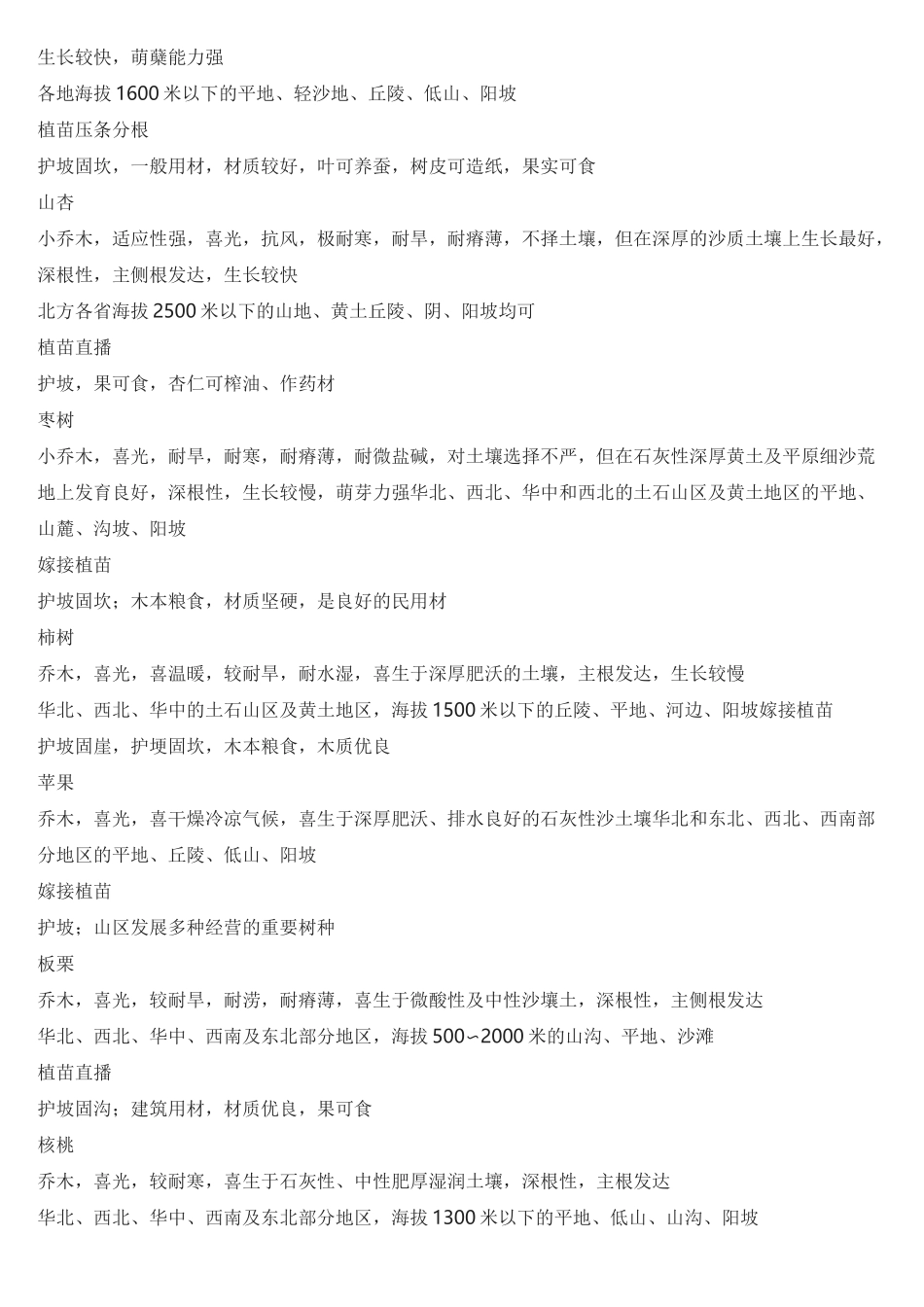 全国水土保持林树种一览表_第3页