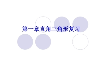 湘教版八年级数学下册第一章直角三角形复习课件