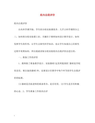 组内自我评价