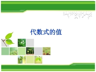 湘教版七年级数学上册课件：23代数式的值
