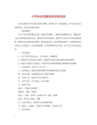 小学社会实践活动安排总结
