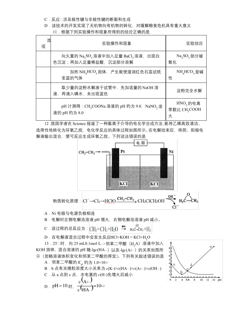 2022年高考仿真模拟考试理科综合试题及答案_第3页
