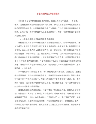 小学少先队的工作总结范文