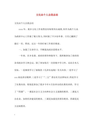 文化站个人自我总结