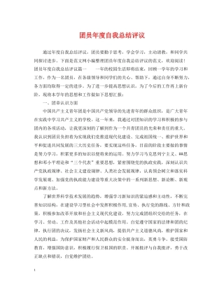 团员年度自我总结评议