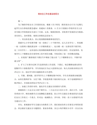 校安全工作自查总结范文