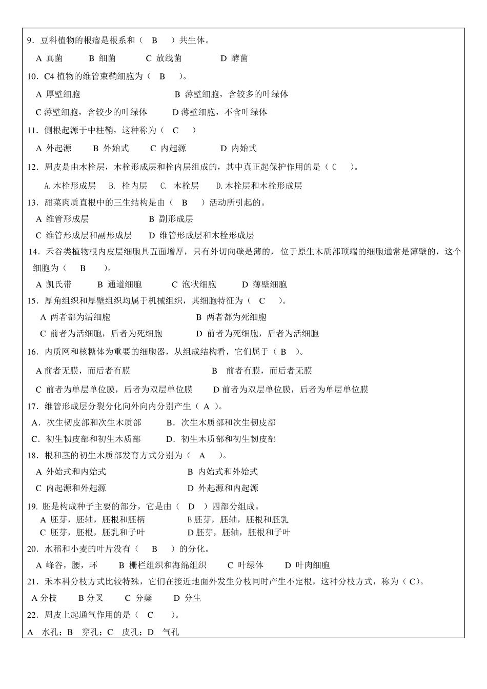 植物学考试试题含答案_第2页