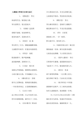 人教版小学语文古诗文总汇