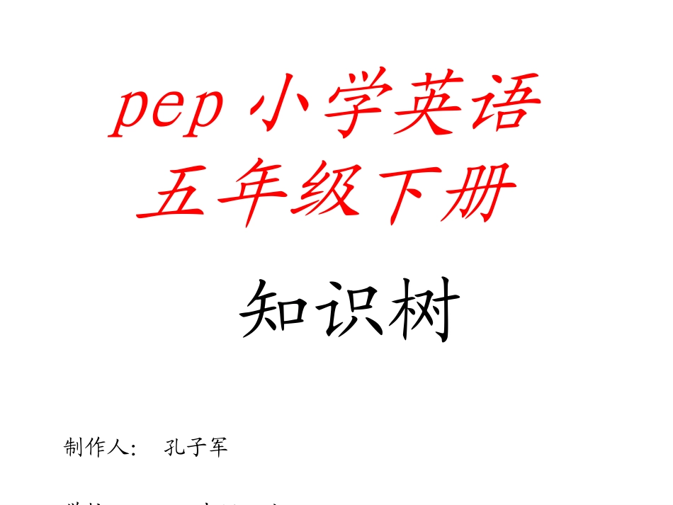 人教版pep五年级下册英语知识树_第1页