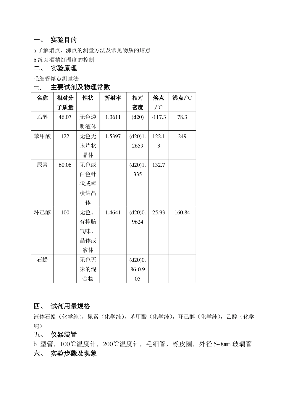 熔点沸点及其测定有机化学试验报告_第2页