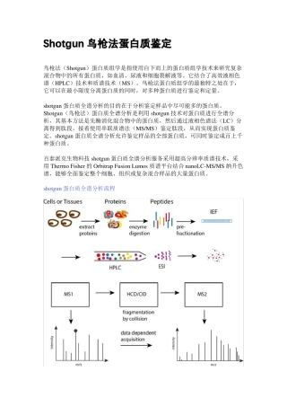 Shotgun鸟枪法蛋白质鉴定