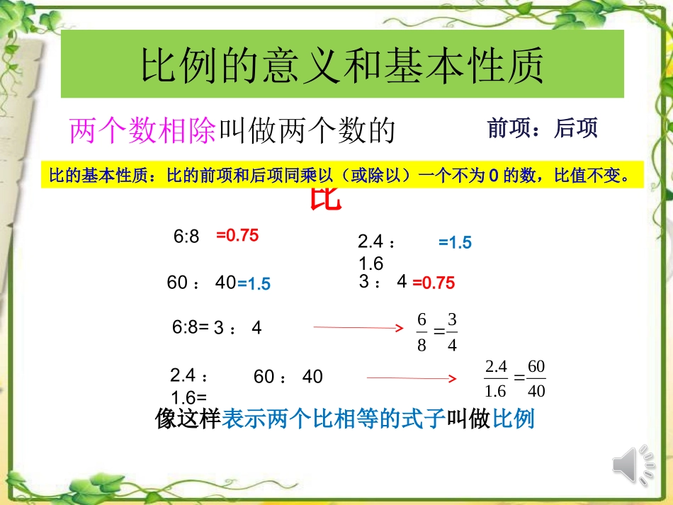《比例的意义和基本性质》课件_第2页