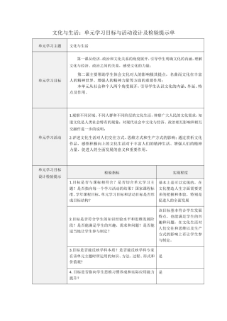 单元学习目标与活动设计及检验提示单 (2)