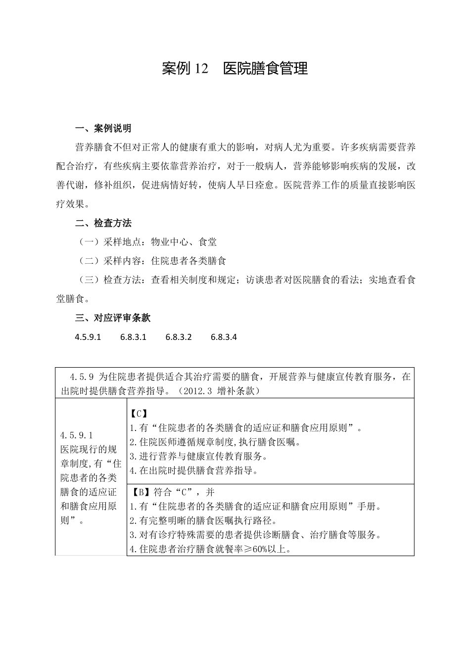 案例12医院膳食管理_第1页