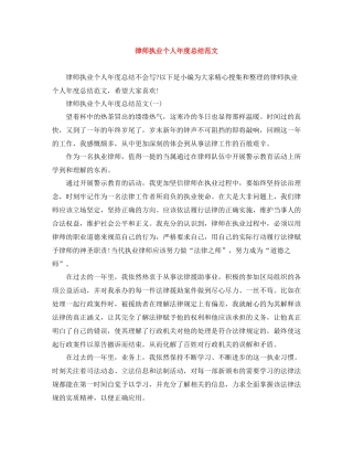 律师执业个人年度总结范文