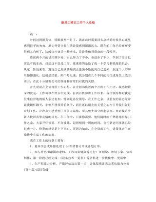 新员工转正工作个人总结