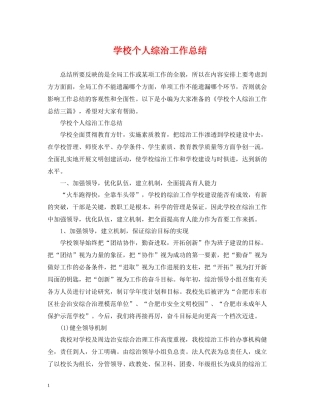 学校个人综治工作总结