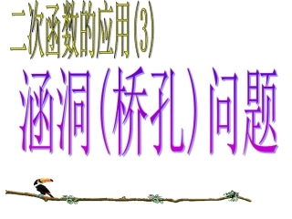 二次函数的应用（涵洞问题）