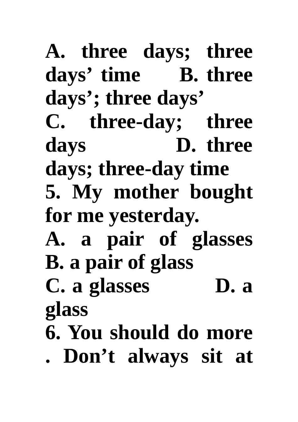 中考语法训练名词_第3页