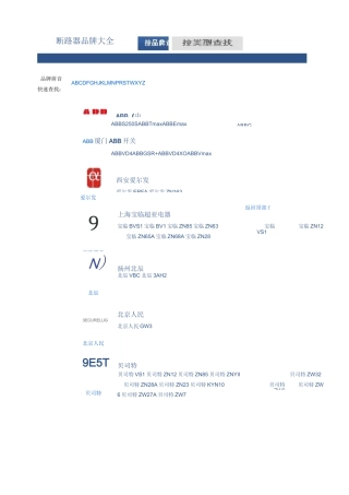 断路器品牌大全