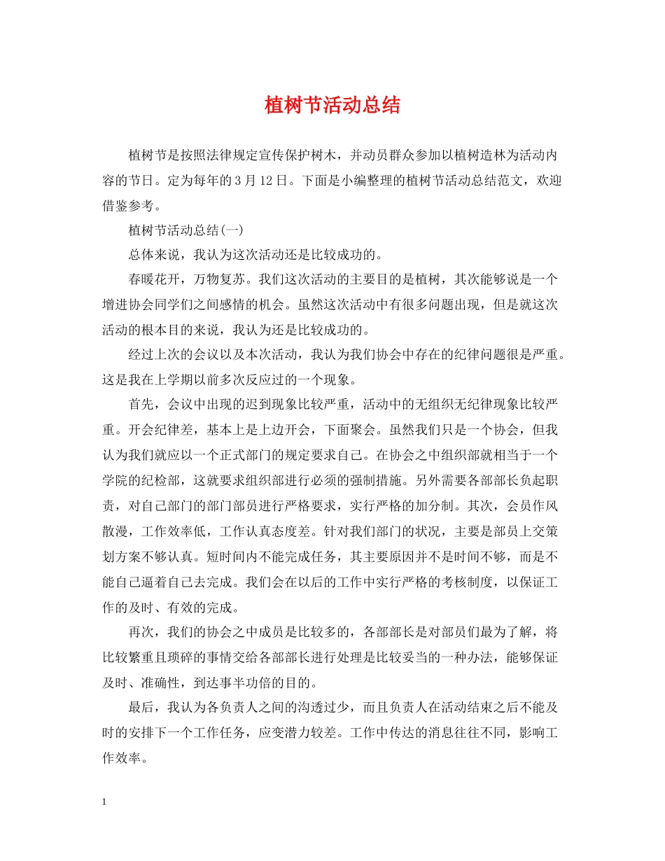 植树节活动总结3_第1页