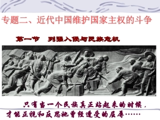 专题二第一课列强入侵与民族危机