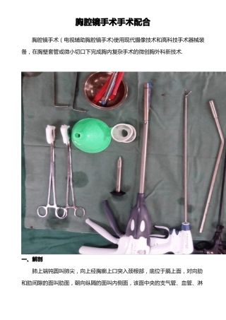 胸腔镜手术配合指引