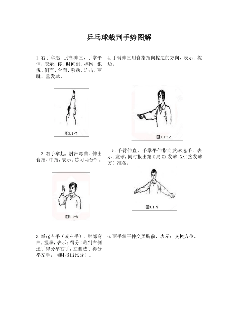 乒乓球裁判手势图解_第1页