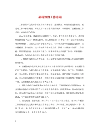 县科协的工作总结