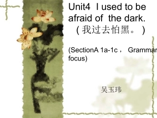 九年级Unit4Iusedtobeafraidofthedark