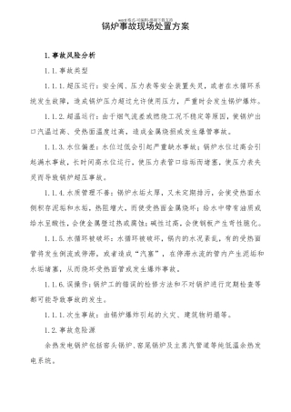 8锅炉事故现场处置方案