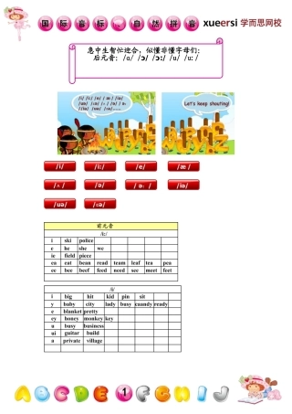 急中生智忙迎合，似懂非懂字母们：后元音