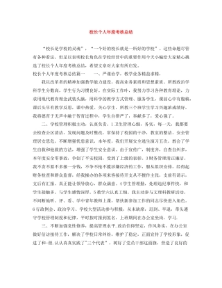 校长个人年度考核总结