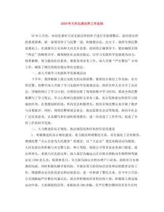 2020年大河北派出所工作总结