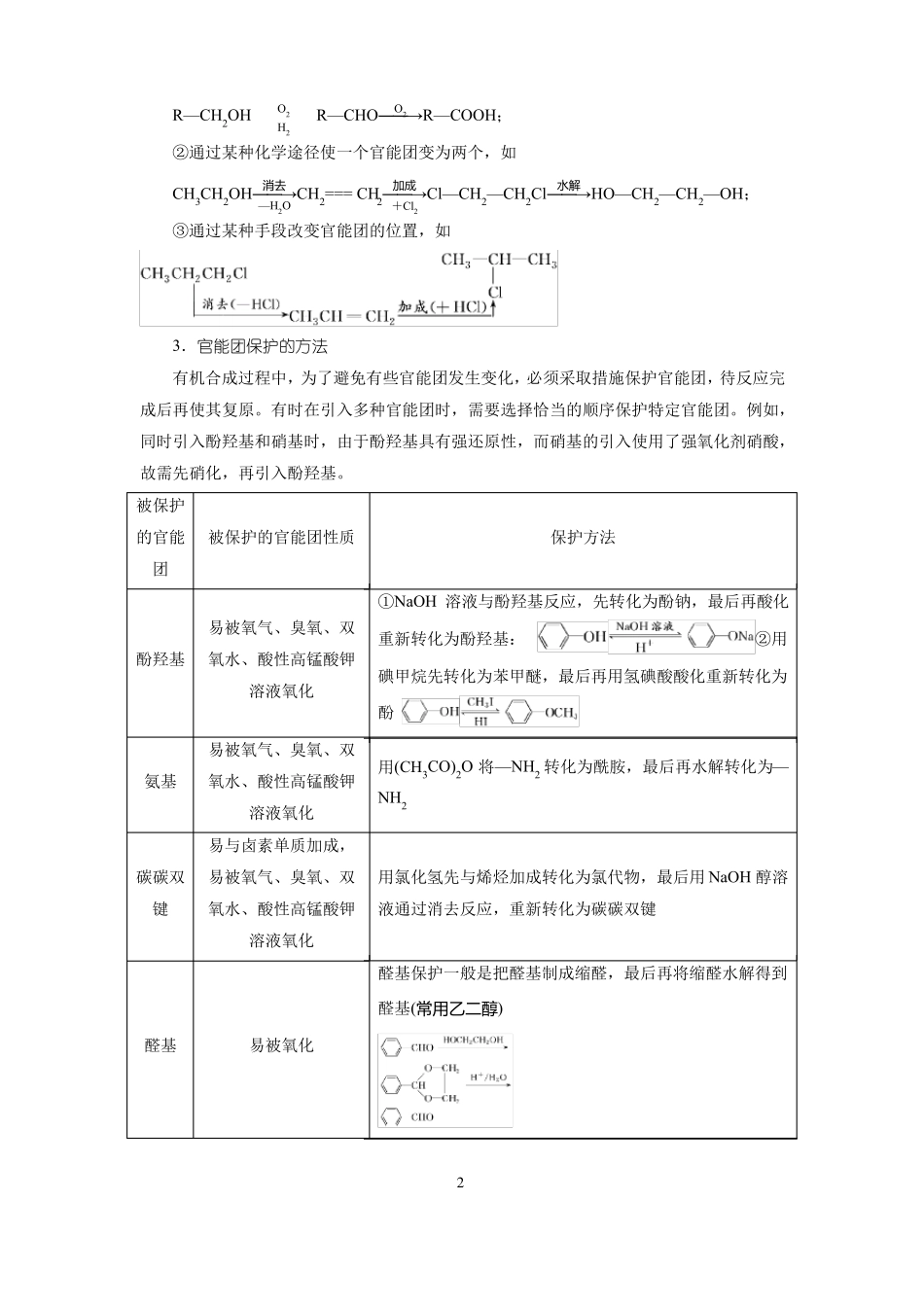 高中化学一轮复习有机合成路线的设计_第2页