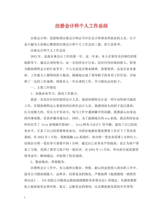 注册会计师个人工作总结