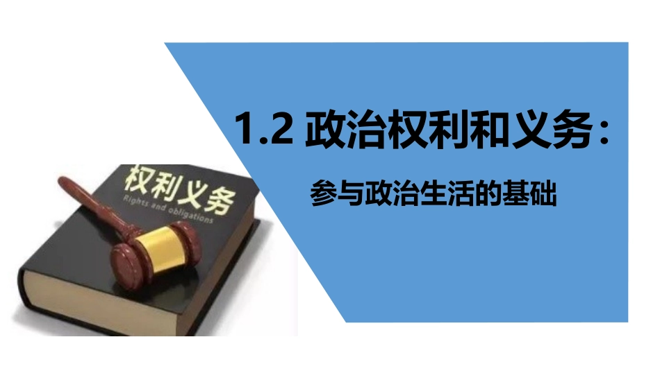 政治权利与义务：参与政治生活的基础_第1页