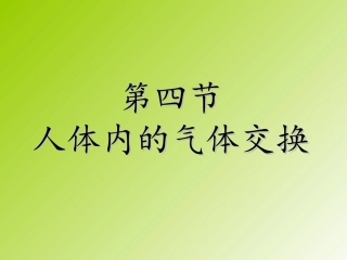人体内的气体交换