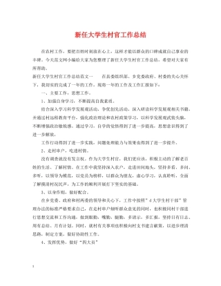 新任大学生村官工作总结