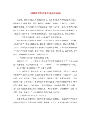 市报慈小学第二学期少先队的工作总结