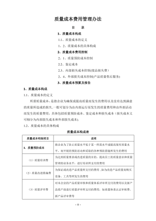 质量成本费用管理制度