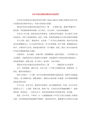 2020年综合素质实践活动自我评价