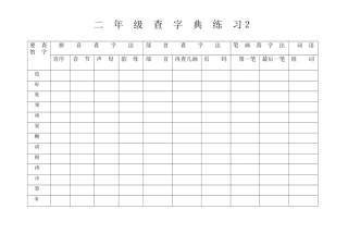 二年级查字典练习２