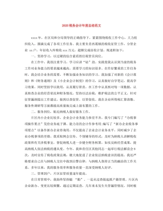 税务会计年度总结范文