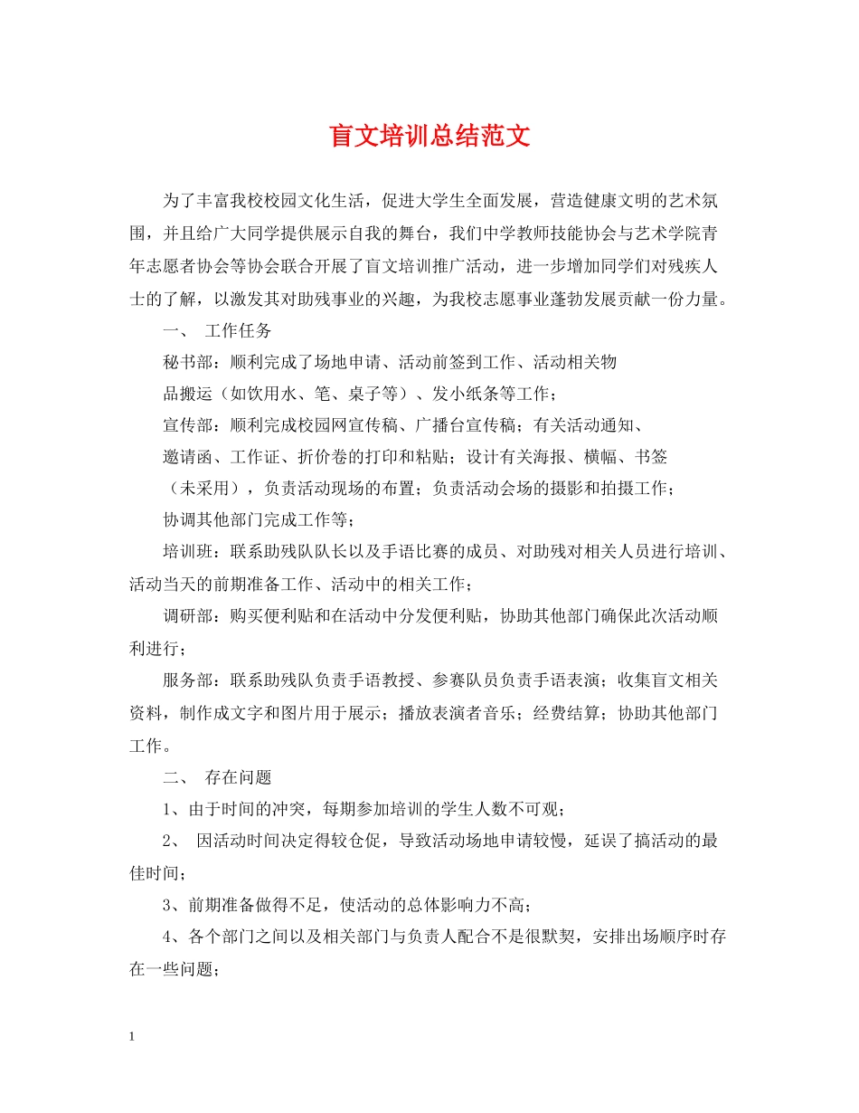 盲文培训总结范文_第1页