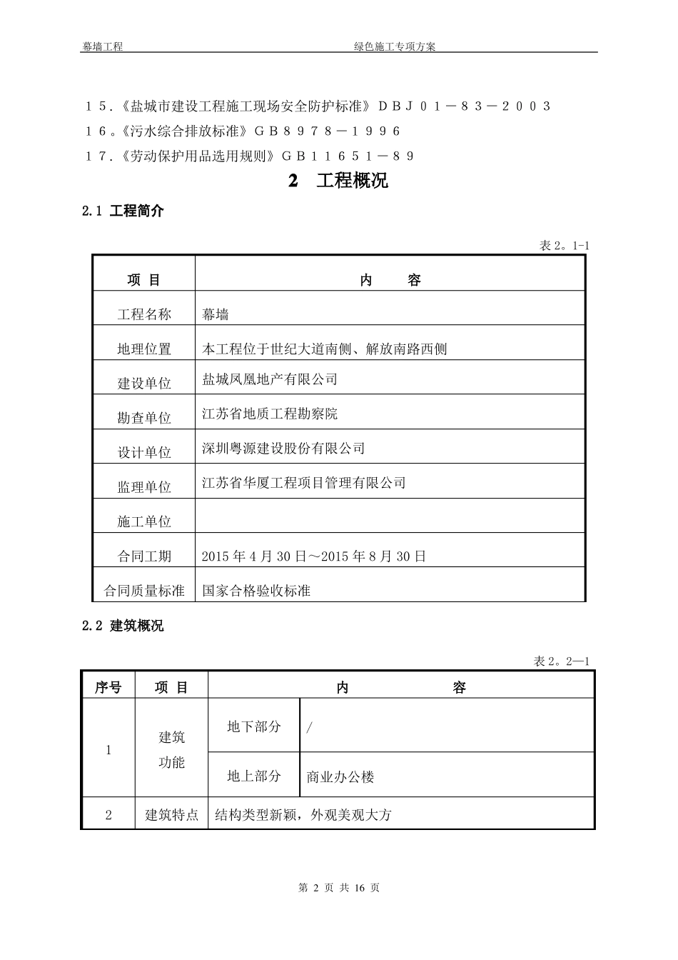 幕墙工程绿色施工专项施工方案_第2页