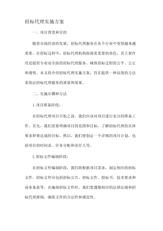 招标代理实施方案 