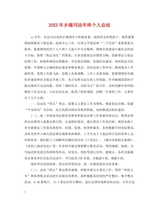 乡镇司法年终个人总结2